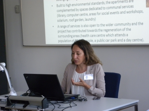 Alice delivering her lecture at the summer school in 2017