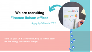 We are now recruiting a Finance liaison officer 