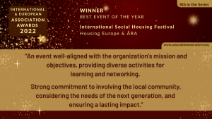 Best Event of the Year Award for the 2022 International Social Housing Festival