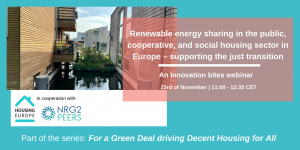 Renewable energy sharing in the public, cooperative, and social housing sector in Europe – supporting the just transition